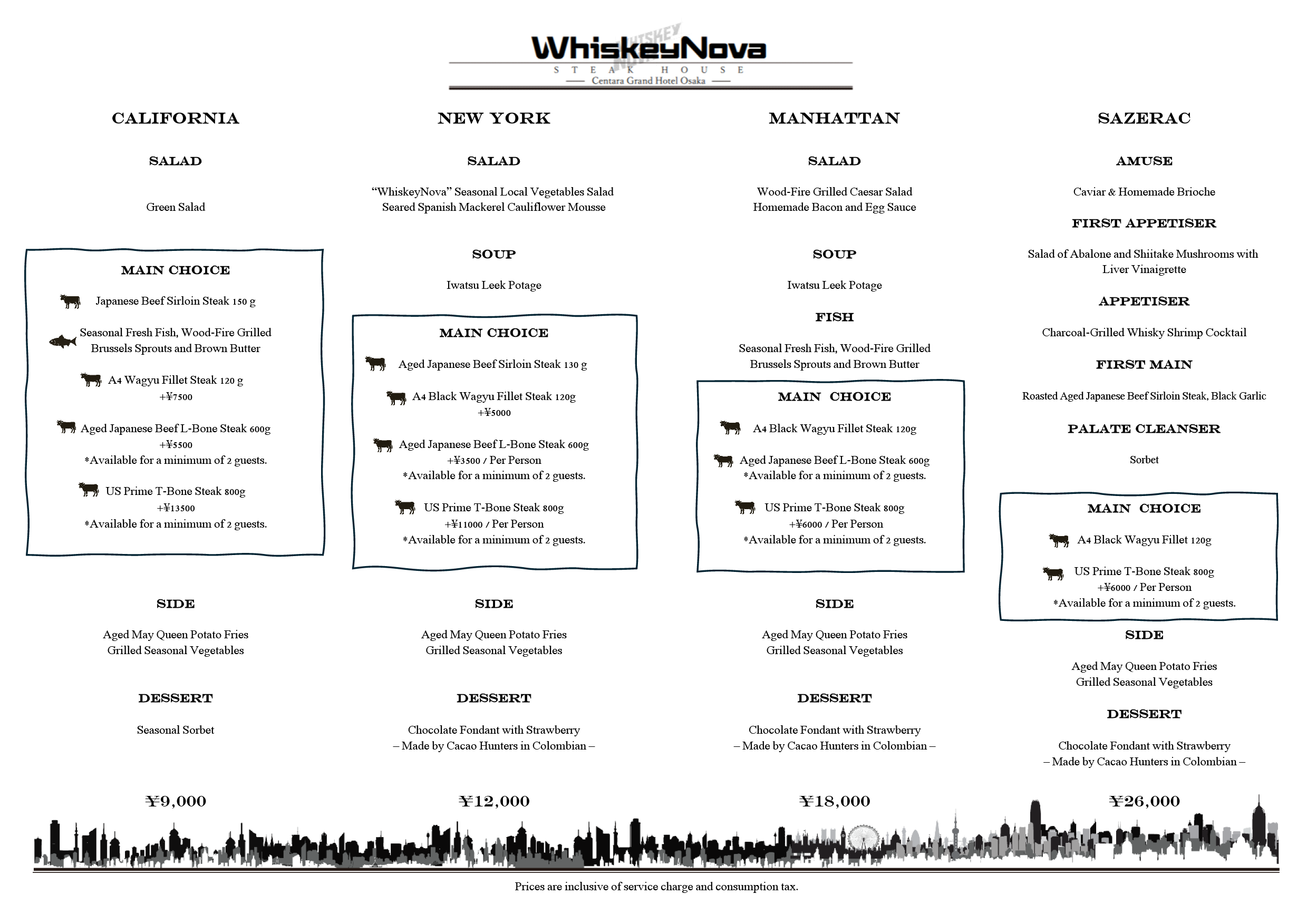 大阪盛泰澜酒店的WhiskeyNova 牛排餐厅