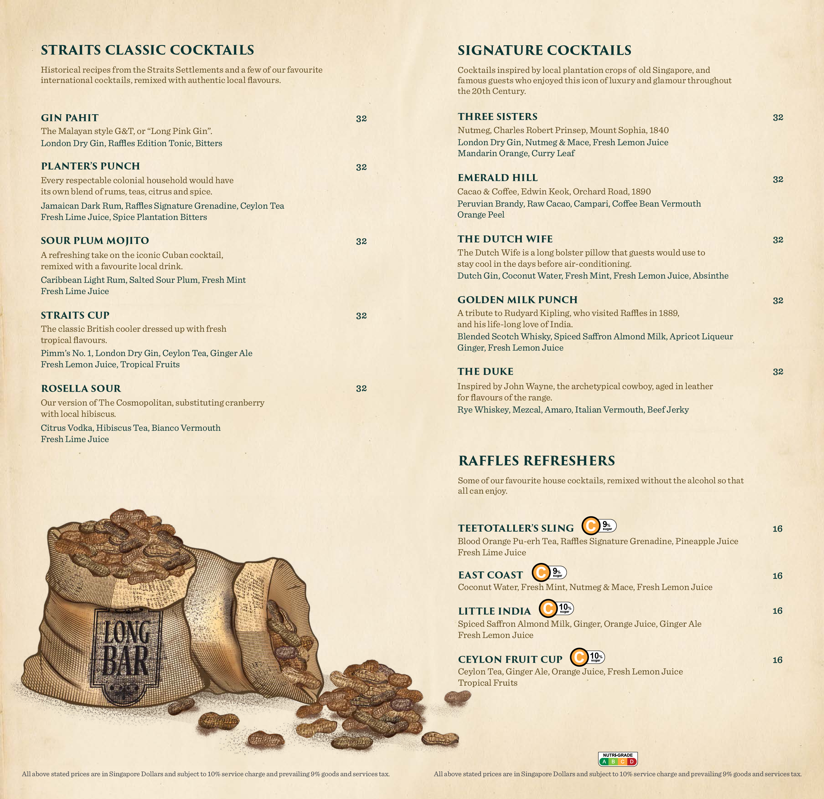 Raffles SingaporeのアイコニックなLong Bar | ラッフルズ ホテル